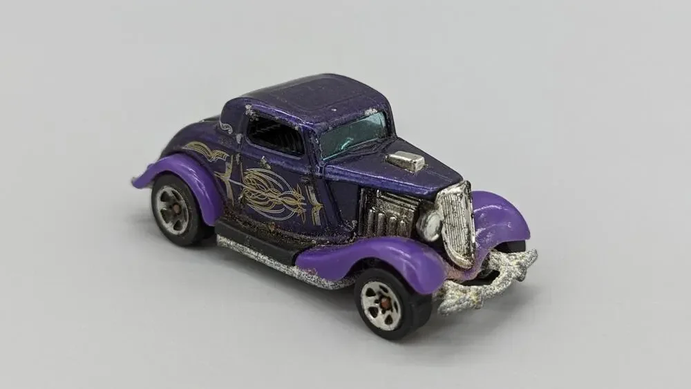 Mattel 1979 Hot Wheels 1934 Purple Ford Gold Lines 1:64 Diecast Car